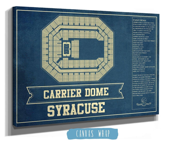Cutler West Syracuse Orange - Carrier Dome Seating Chart - College Basketball Blueprint Art