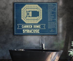 Cutler West Syracuse Orange - Carrier Dome Seating Chart - College Basketball Blueprint Art