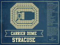 Cutler West Basketball Collection 14" x 11" / Unframed Syracuse Orange - Carrier Dome Seating Chart - College Basketball Blueprint Art 675915943_82106