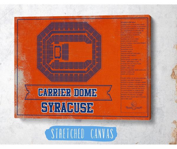 Cutler West Syracuse Orange - Carrier Dome Seating Chart - College Basketball Blueprint Team Color Art