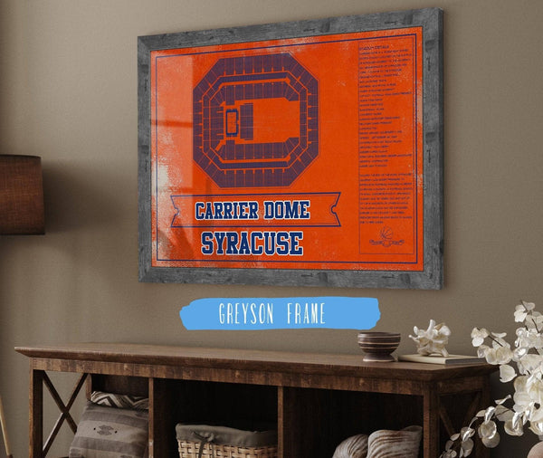 Cutler West Syracuse Orange - Carrier Dome Seating Chart - College Basketball Blueprint Team Color Art