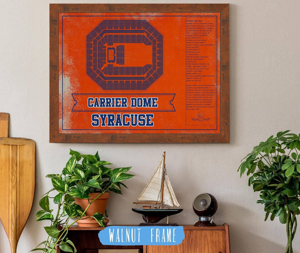 Cutler West Syracuse Orange - Carrier Dome Seating Chart - College Basketball Blueprint Team Color Art