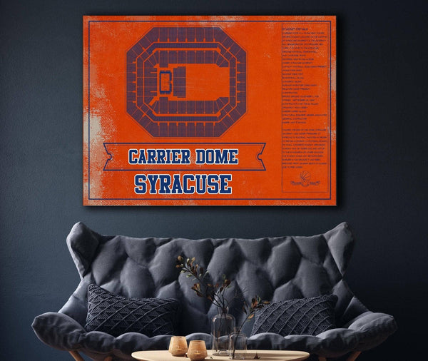 Cutler West Syracuse Orange - Carrier Dome Seating Chart - College Basketball Blueprint Team Color Art