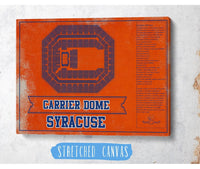Cutler West Basketball Collection Syracuse Orange - Carrier Dome Seating Chart - College Basketball Blueprint Team Color Art