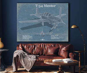 Cutler West T-34 Mentor Aircraft Blueprint Original Military Wall Art