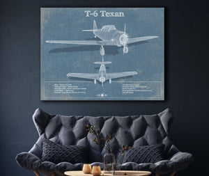 Cutler West T-6 Texan Aircraft Blueprint Original Military Wall Art