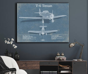 Cutler West T-6 Texan Aircraft Blueprint Original Military Wall Art