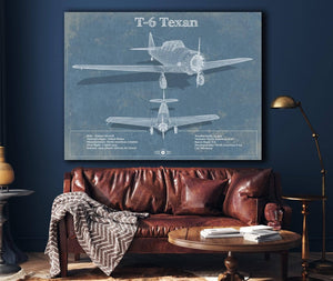 Cutler West T-6 Texan Aircraft Blueprint Original Military Wall Art