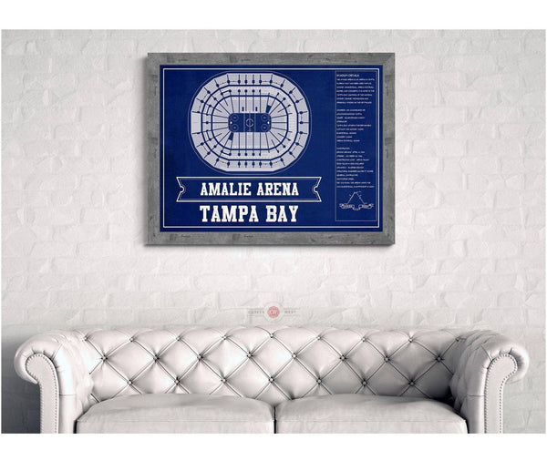 Cutler West Tampa Bay Lightning Amalie Arena Team Colors Seating Chart - Vintage Hockey Print