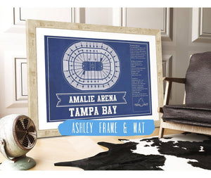 Cutler West Tampa Bay Lightning Amalie Arena Team Colors Seating Chart - Vintage Hockey Print