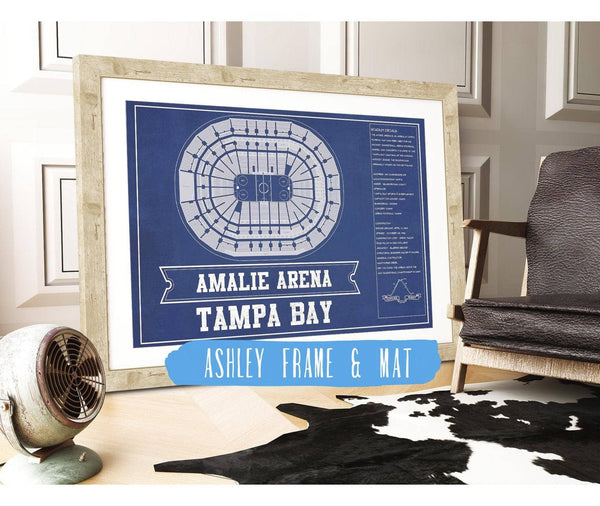 Cutler West Tampa Bay Lightning Amalie Arena Team Colors Seating Chart - Vintage Hockey Print