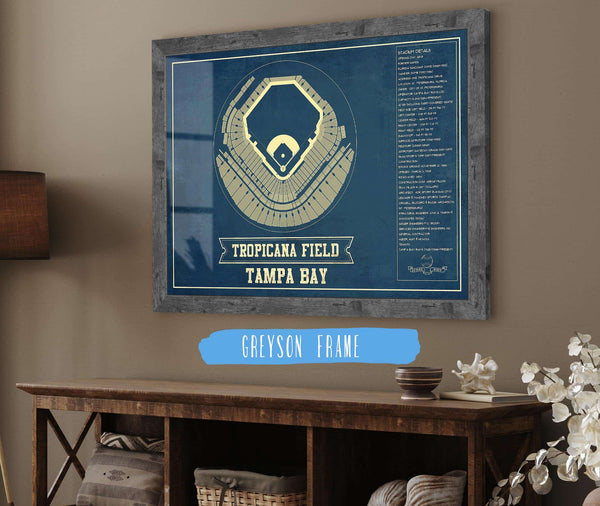 14" x 11" / Greyson Frame Cutler West Tampa Bay Rays - Tropicana Field Vintage Baseball Print