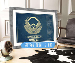 14" x 11" / Greyson Frame & Mat Cutler West Tampa Bay Rays - Tropicana Field Vintage Baseball Print