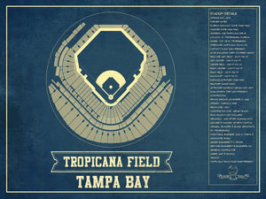 14" x 11" / Unframed Cutler West Tampa Bay Rays - Tropicana Field Vintage Baseball Print