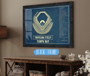 20" x 16" / Black Frame Cutler West Tampa Bay Rays - Tropicana Field Vintage Baseball Print
