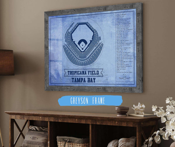14" x 11" / Greyson Frame Cutler West Tampa Bay Rays - Tropicana Field Vintage Baseball Print - Team Color