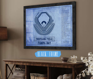 20" x 16" / Black Frame Cutler West Tampa Bay Rays - Tropicana Field Vintage Baseball Print - Team Color