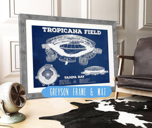 14" x 11" / Greyson Frame & Mat Cutler West Tampa Bay Rays Tropicana Field Vintage Wall Art