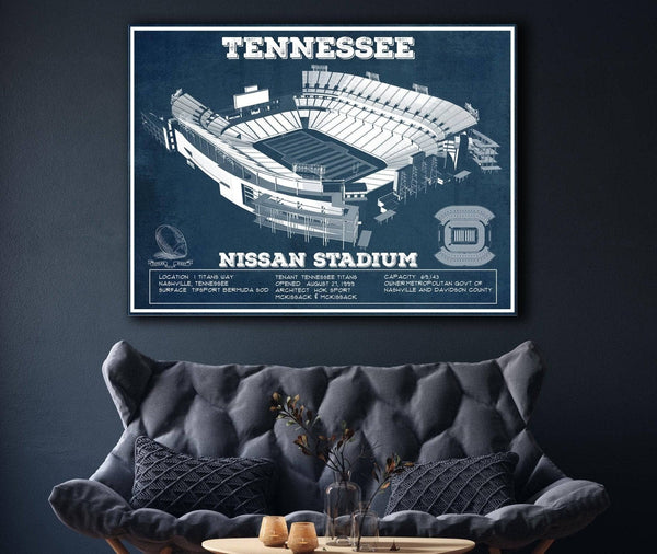 14" x 11" / Unframed Cutler West Tennessee Titans Nissan Stadium - Vintage Football Print 1