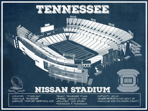 14" x 11" / Unframed Cutler West Tennessee Titans Nissan Stadium - Vintage Football Print 1