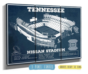 14" x 11" / Unframed Cutler West Tennessee Titans Nissan Stadium - Vintage Football Print 1