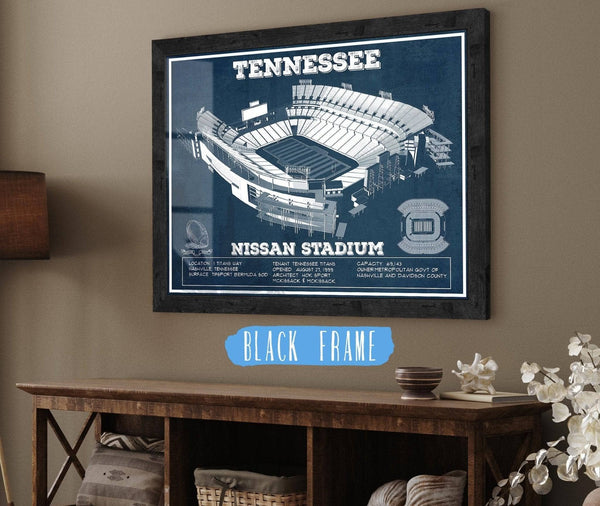 14" x 11" / Unframed Cutler West Tennessee Titans Nissan Stadium - Vintage Football Print 1