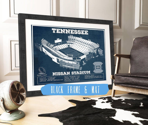14" x 11" / Unframed Cutler West Tennessee Titans Nissan Stadium - Vintage Football Print 1