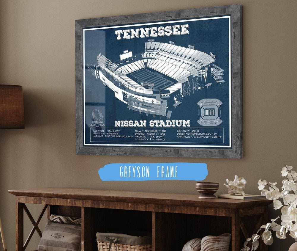 14" x 11" / Unframed Cutler West Tennessee Titans Nissan Stadium - Vintage Football Print 1