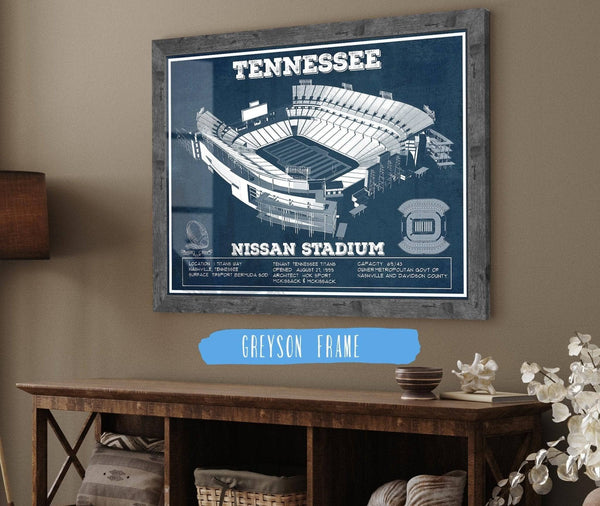 14" x 11" / Unframed Cutler West Tennessee Titans Nissan Stadium - Vintage Football Print 1