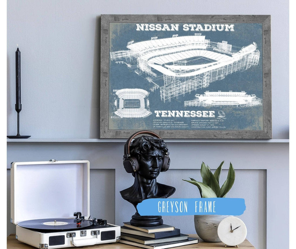 14" x 11" / Stretched Canvas Wrap Cutler West Tennessee Titans Nissan Stadium - Vintage Football Print 2