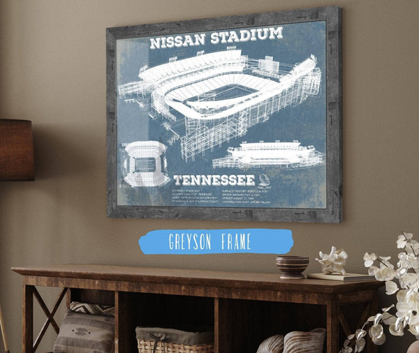 14" x 11" / Greyson Frame Cutler West Tennessee Titans Nissan Stadium - Vintage Football Print 2