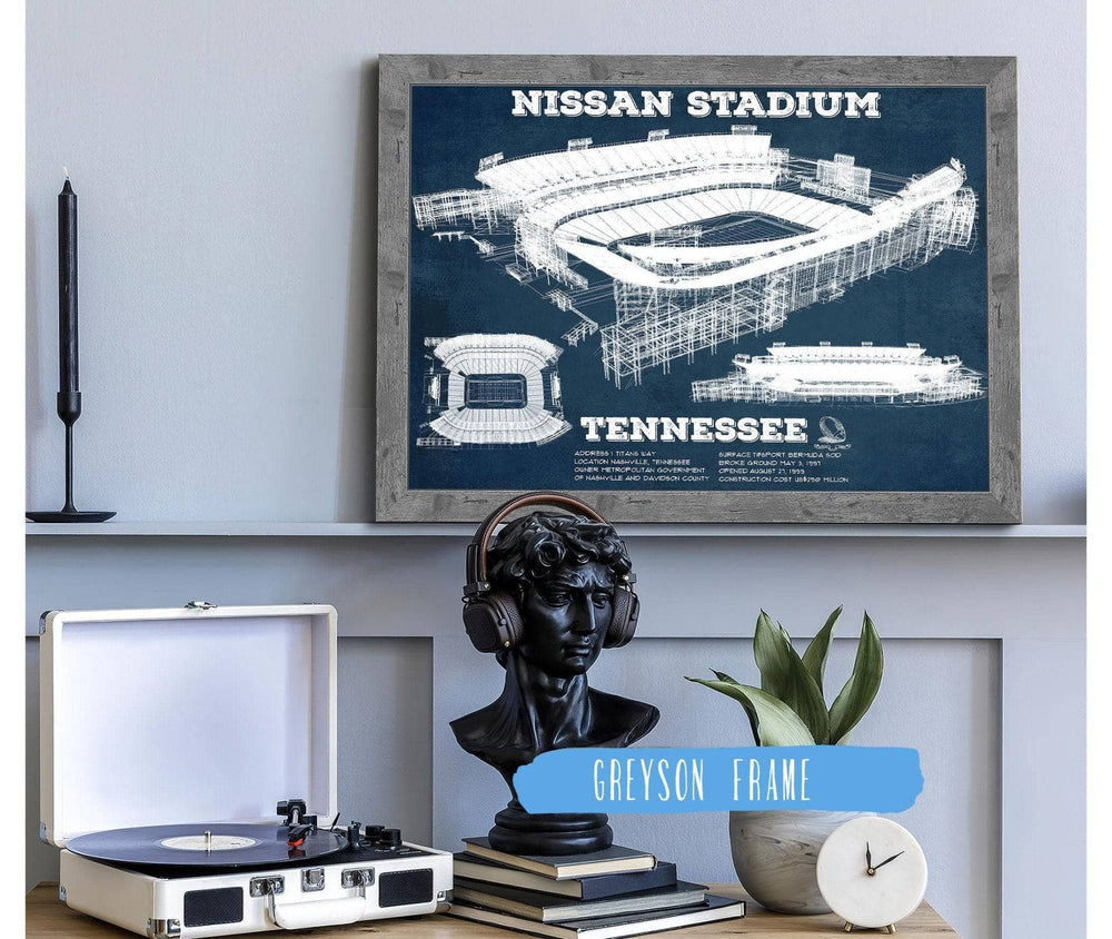 14" x 11" / Stretched Canvas Wrap Cutler West Tennessee Titans Nissan Stadium - Vintage Football Print 3