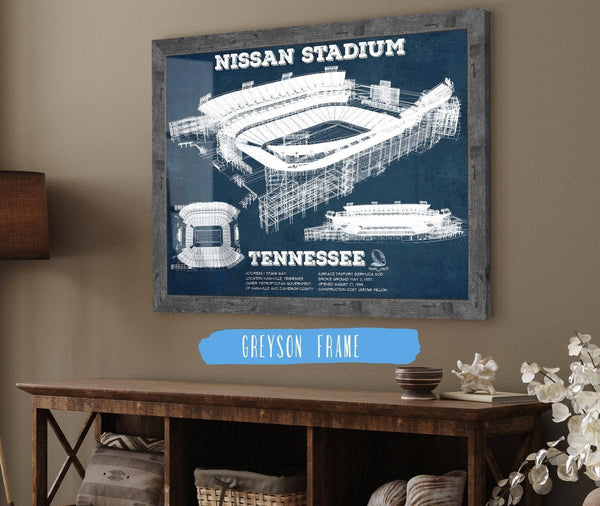 14" x 11" / Greyson Frame Cutler West Tennessee Titans Nissan Stadium - Vintage Football Print 3