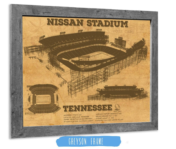 14" x 11" / Greyson Frame Cutler West Tennessee Titans Nissan Stadium - Vintage Football Print 4