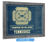 Cutler West Basketball Collection 14" x 11" / Greyson Frame Thompson–Boling Arena - Tennessee Volunteers, Lady Vols NCAA College Basketball Blueprint Art 93335021384687