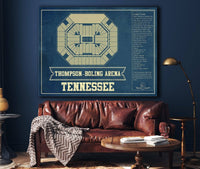 Cutler West Basketball Collection Thompson–Boling Arena - Tennessee Volunteers, Lady Vols NCAA College Basketball Blueprint Art