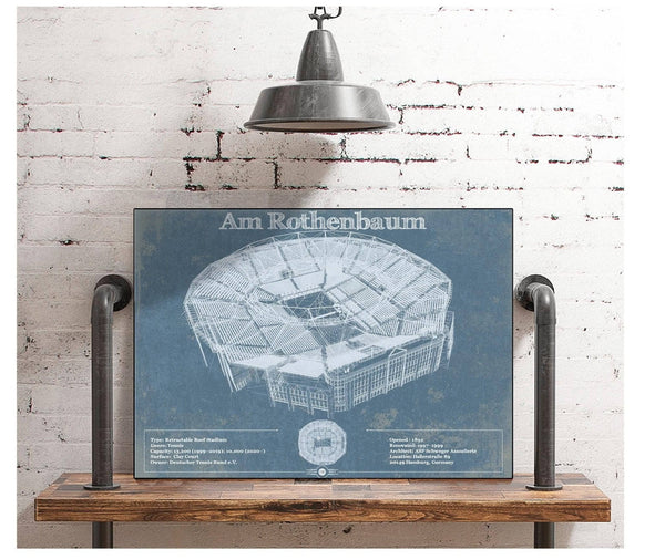 Cutler West Tennisstadion Am Rothenbaum - German Open Tennis Championships Blueprint Vintage Print