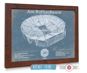 20" x 16" / Walnut Frame Cutler West Tennisstadion Am Rothenbaum - German Open Tennis Championships Blueprint Vintage Print