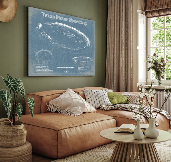 Cutler West Texas Motor Speedway Blueprint NASCAR Race Track Print