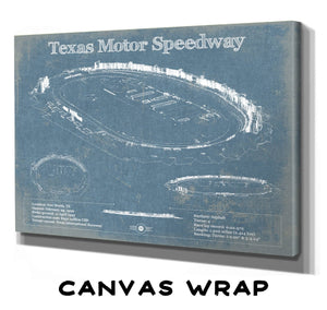 14" x 11" / Stretched Canvas Wrap Cutler West Texas Motor Speedway Blueprint NASCAR Race Track Print