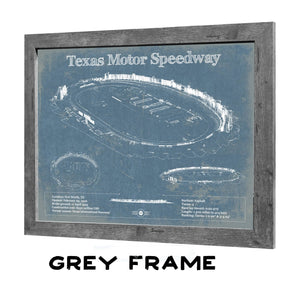 36" x 24" / Greyson Frame Cutler West Texas Motor Speedway Blueprint NASCAR Race Track Print