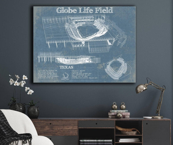 Cutler West Texas Rangers -  Globe Life Field Vintage Stadium Baseball Print