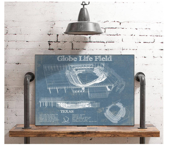 Cutler West Texas Rangers -  Globe Life Field Vintage Stadium Baseball Print