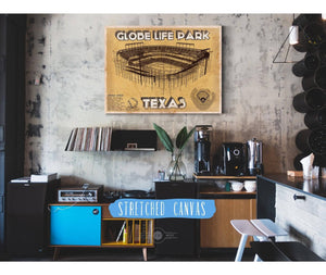 Cutler West Texas Rangers - Globe Life Park Vintage Stadium Baseball Print