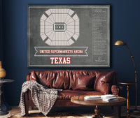Cutler West Basketball Collection United Supermarkets Arena - Texas Tech Red Raiders NCAA College Basketball Blueprint Art