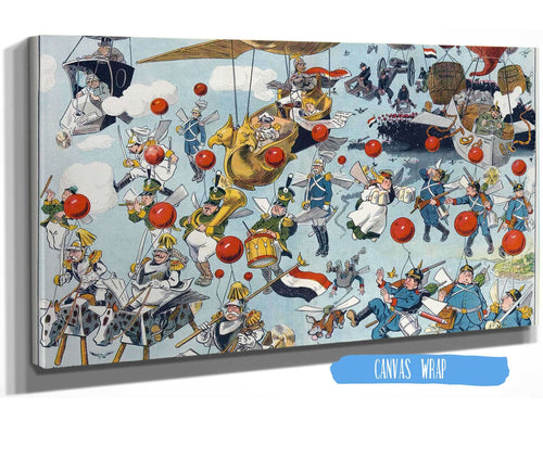 24" x 16" / Stretched Canvas Wrap Cutler West The Invasion Of England by Louis Glackens