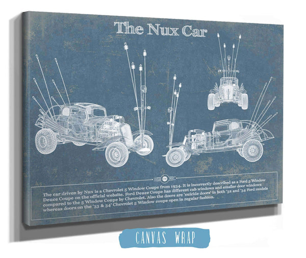 Cutler West The Nux Car (Chevrolet 5 Window Coupe 1934)  Blueprint Vintage Auto Print