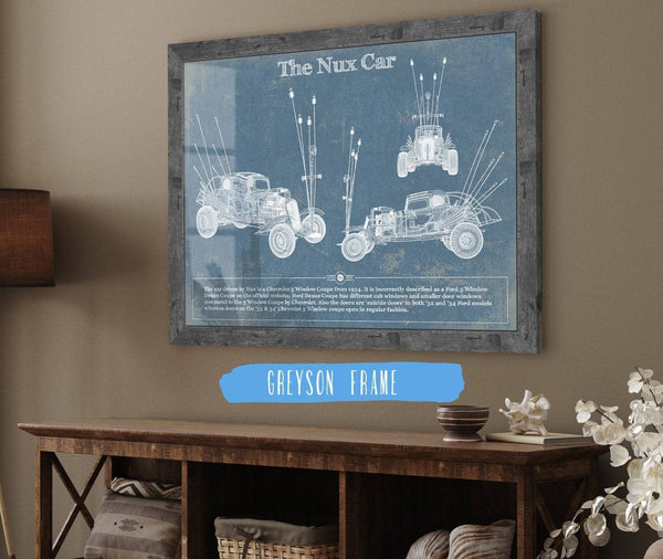 Cutler West The Nux Car (Chevrolet 5 Window Coupe 1934)  Blueprint Vintage Auto Print
