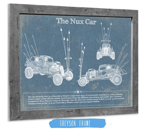 14" x 11" / Greyson Frame Cutler West The Nux Car (Chevrolet 5 Window Coupe 1934)  Blueprint Vintage Auto Print