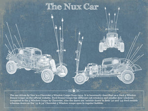 14" x 11" / Unframed Cutler West The Nux Car (Chevrolet 5 Window Coupe 1934)  Blueprint Vintage Auto Print